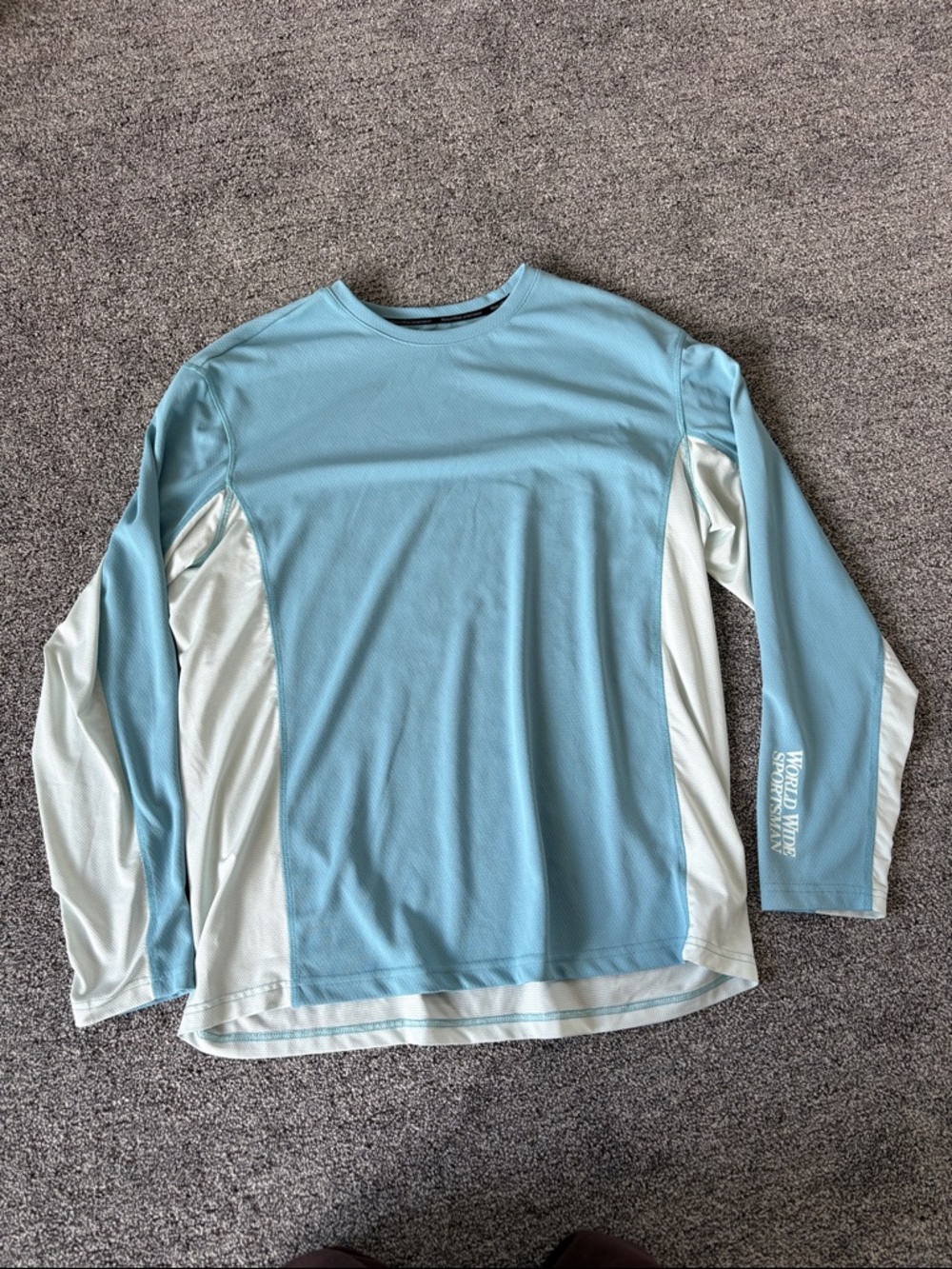 Teal worldwide sportsman fishing shirt
